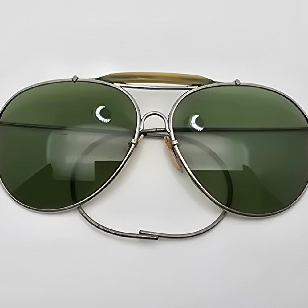 Rochester Optical R.O.C. AN6531 Ful-Vue 12 Nickel Plated WWII Aviator Sunglasses - Picture 13 of 16